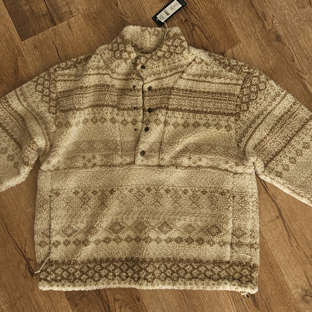 Alpine Design Cream and Brown Patterned Sweater